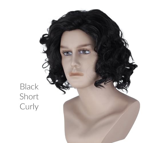 Miss U Hair Unisex Men Adult Short Curly Natural Black Color Cosplay Costume