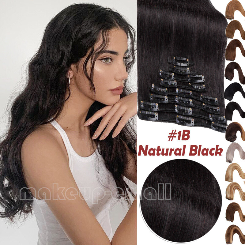 CLEARANCE Clip In Full Head Real Human Remy Hair Extensions 8 Pieces 18 Clips