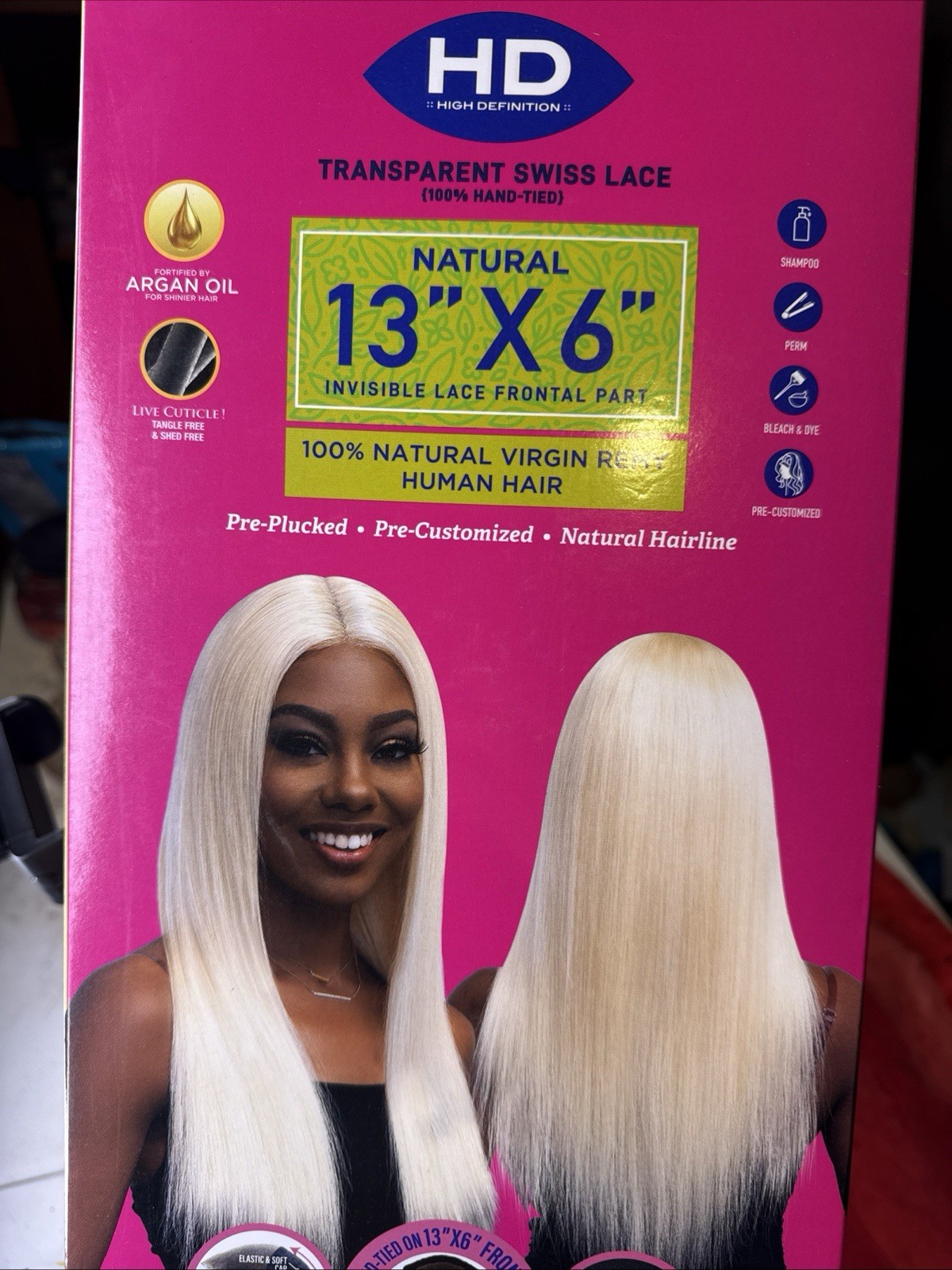 HD Human hair Lace Front 13X6 613L 30” Long And NEW With Tags Pre Plucked