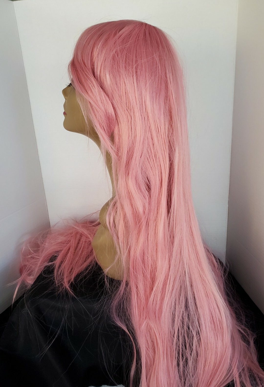 Long Pink Wig Cosplay Party Halloween Wig Full Synthetic Anime Adjustable Cap