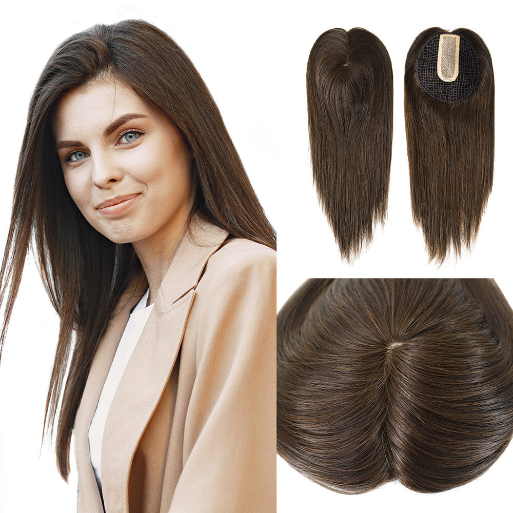 Women Topper Human Hair Replacement Luxury Top Piece Cuticle Remy Hair Unit