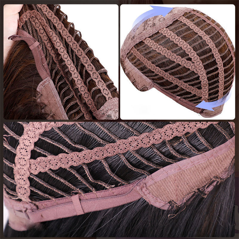 Pink Bobo Short Hair Full Head Cover Gradient Fashion Straight Bangs Wig