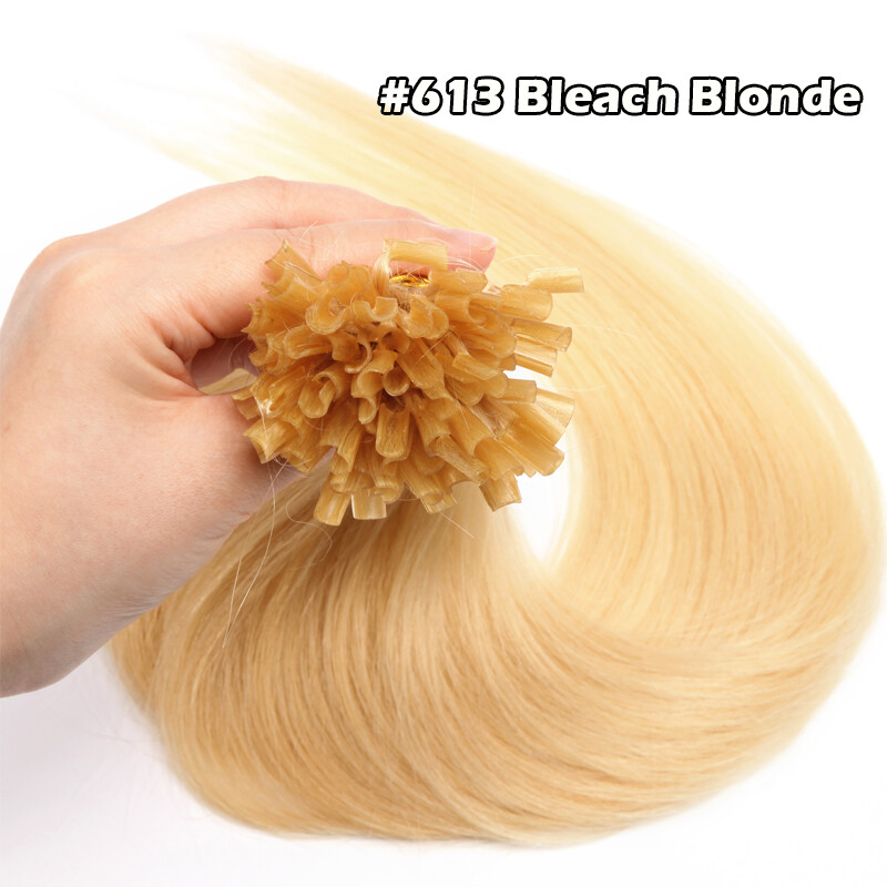 Thick 1G/S U Tip Pre Bonded Human Hair Extensions Remy Nails Tip Keratin Caramel