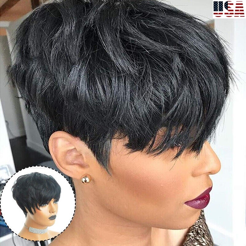 Short Pixie Wigs Brazilian Human Hair Pixie Cut Wigs Short Cute Wigs Natural Wig