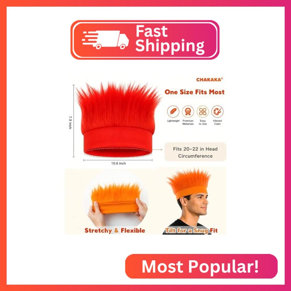 Hairy Headband, Funny Wigs Fun Crazy Hats,Troll Hair Costume Accessories for Adu