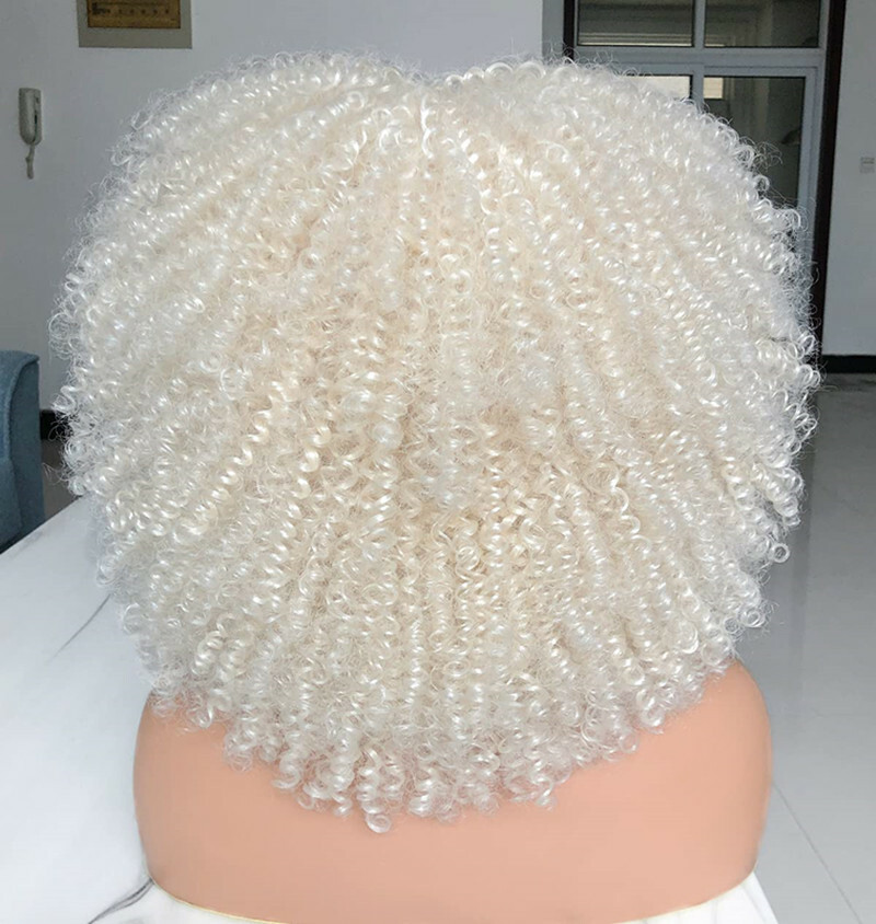 Short Curly Afro Wig With Bangs for Black Women Kinky Curly Hair Wig Afro Wigs