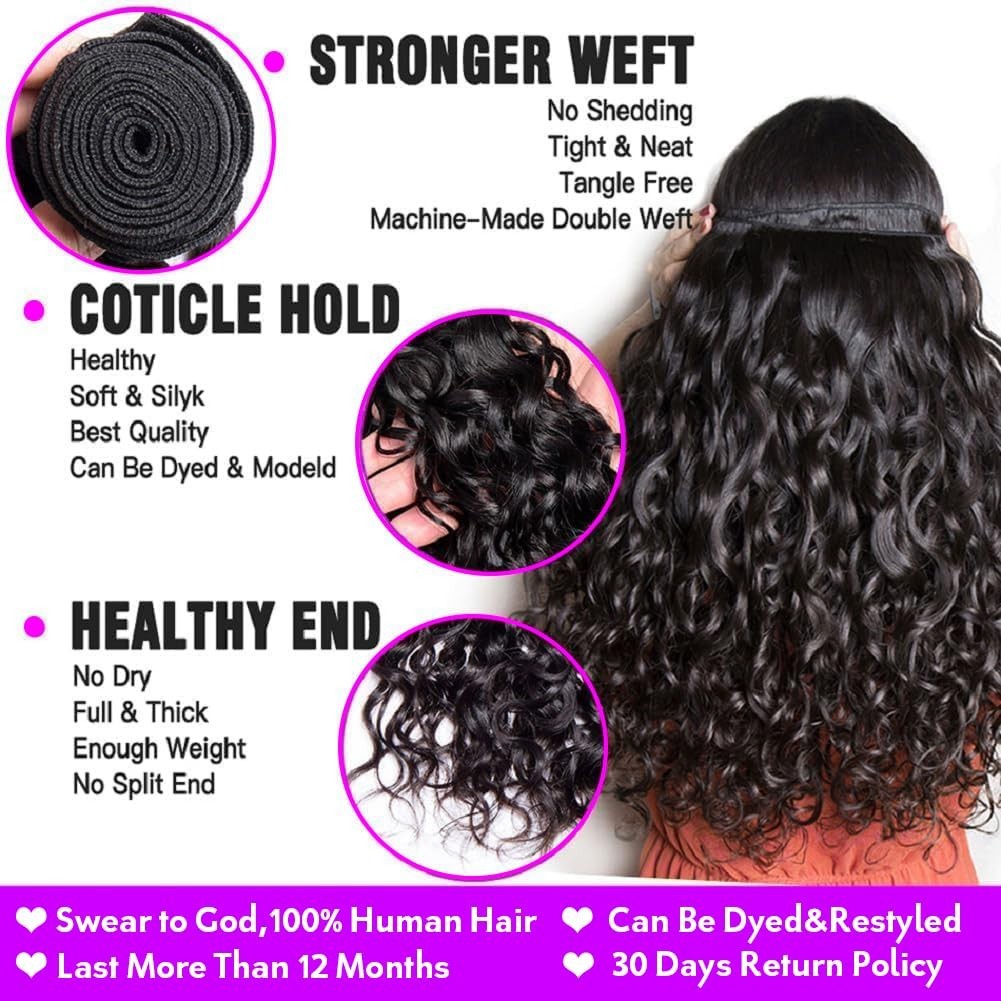 Water Wave Human Hair Bundles Wet and Wavy Bundles Human Hair Brazilian Unproces