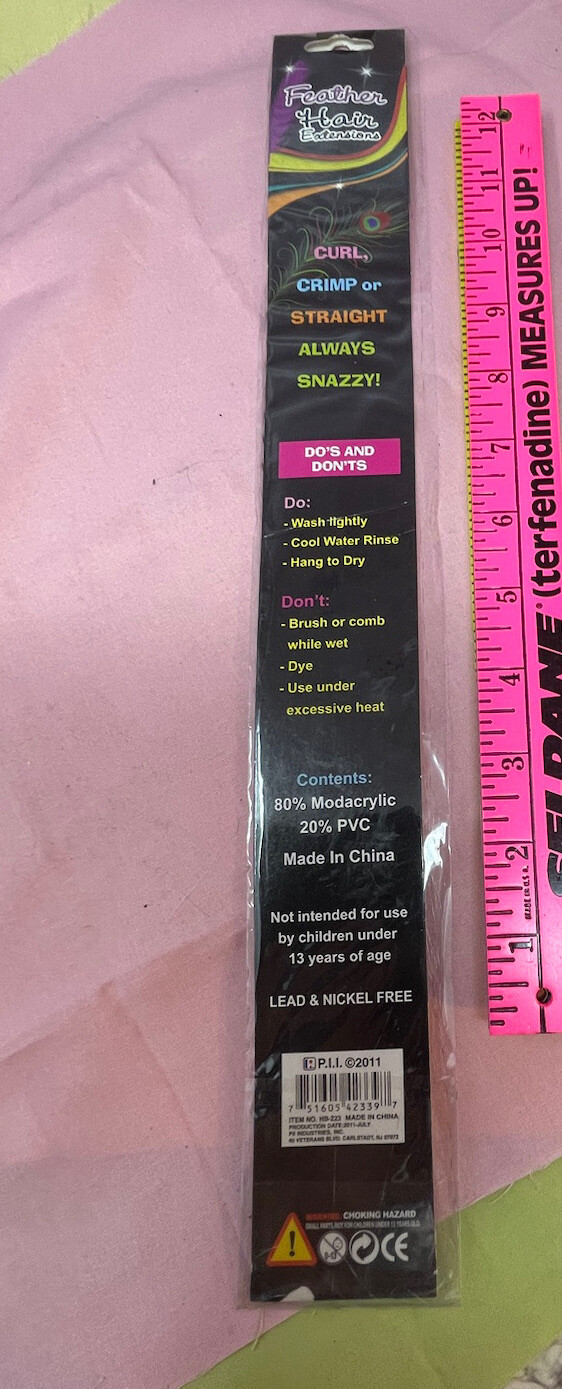 Feather Hair Extension Collectible Curl Crimp Or Straight Snazzy Light Wash Cool