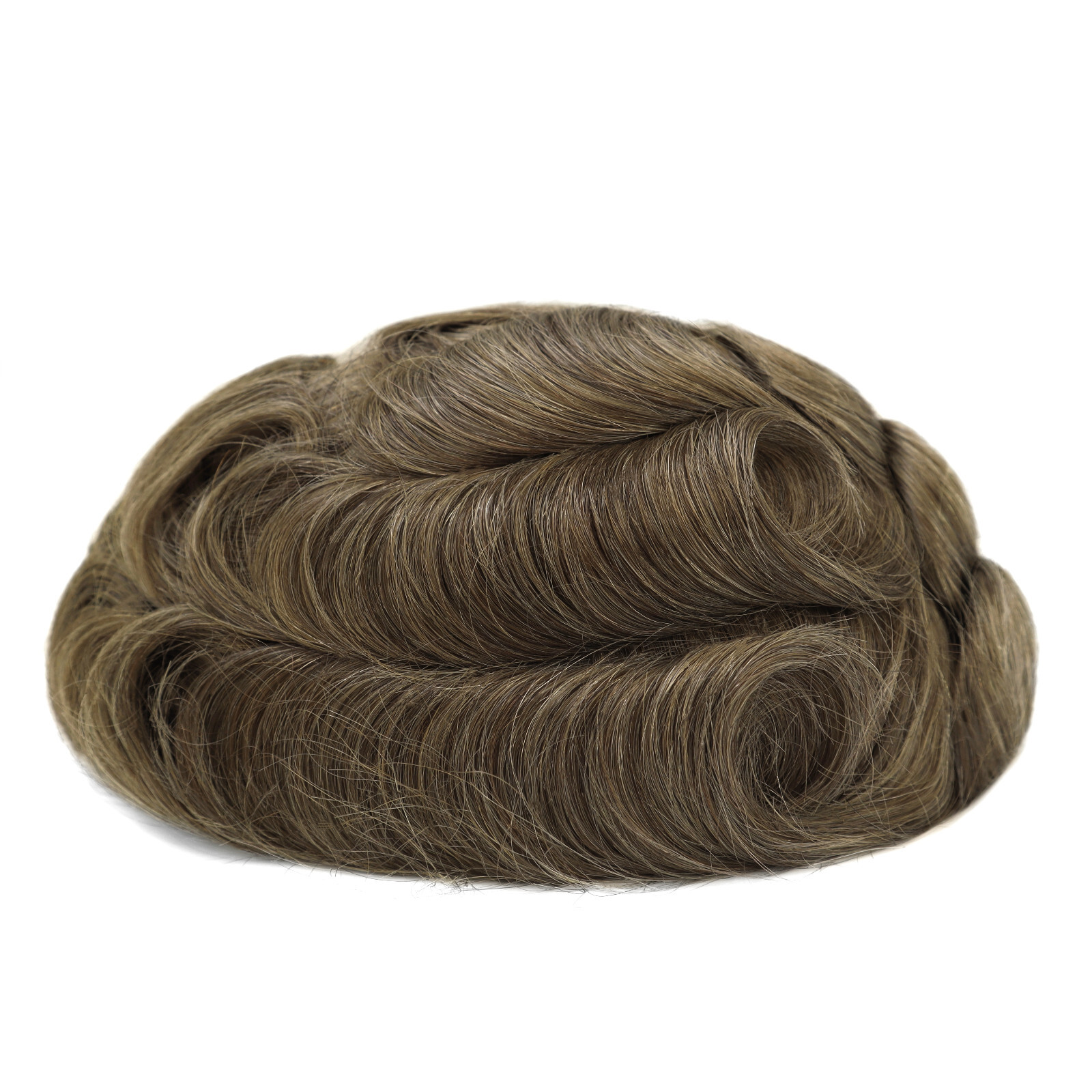 Mens Hair Toupee System Full French Lace Human Hair Medium Density 130% #18