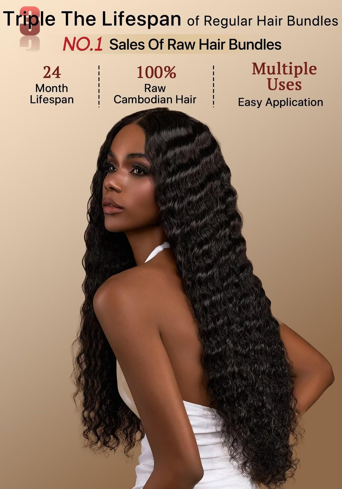 Triippy Deep Wave Bundles Human Haircurly Single Bundle By 100 Raw Cambodian