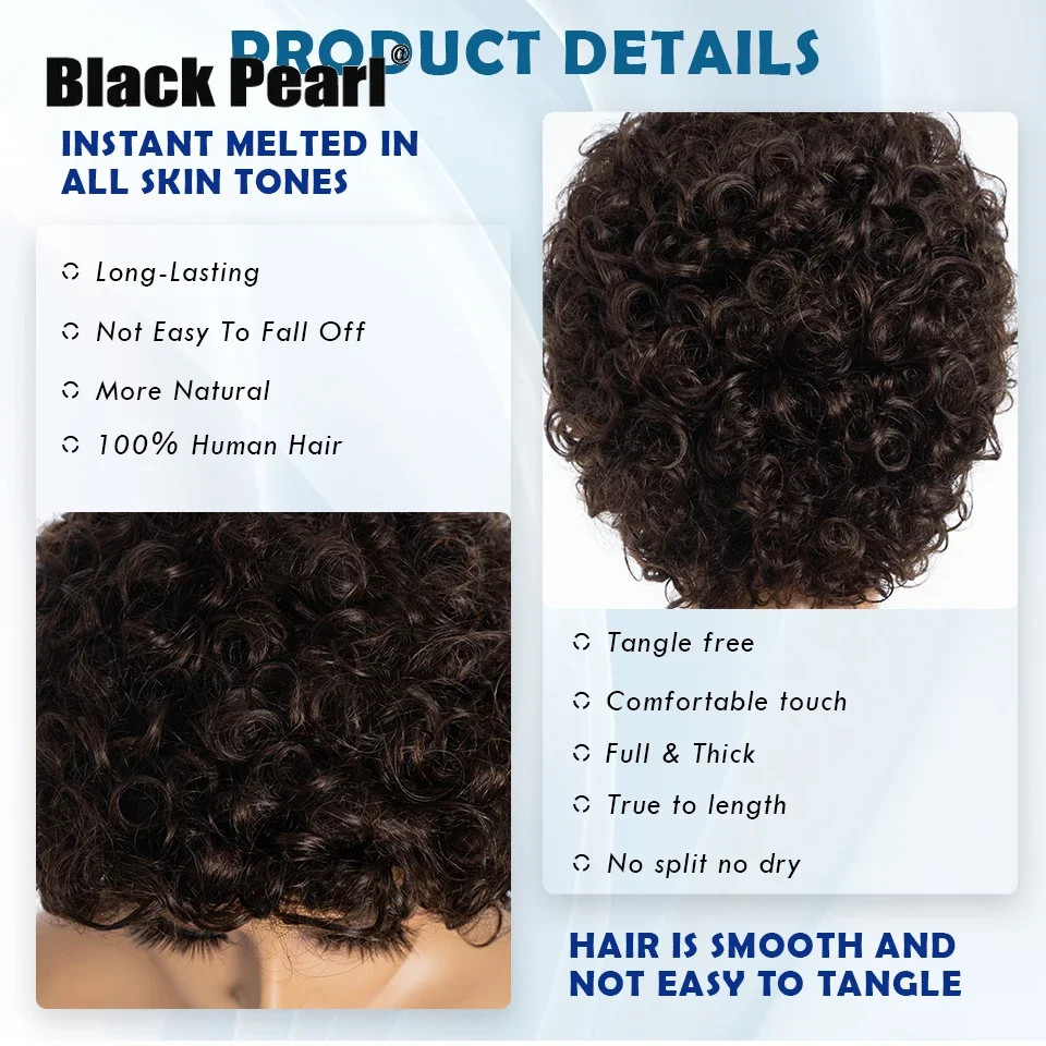 Brazilian Afro Puff Pixie Bob Wig 99J Natural Brown Human Hair For Women