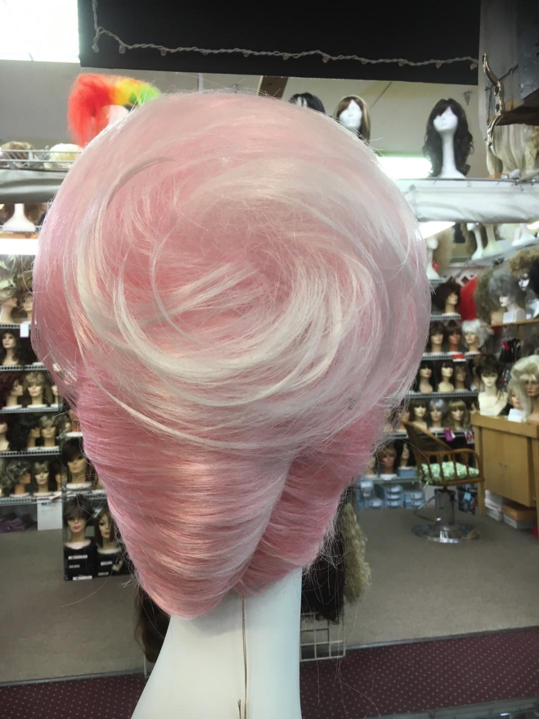 SIN CITY WIGS! SMOOTH SLEEK UPDO FRENCH TWIST POOF WAVE SOFT LIGHT PINK ELEGANT