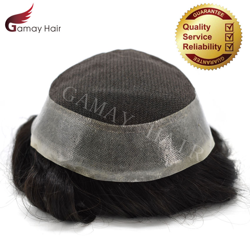 Mens Toupee French Lace Natural Human Hair piece Invisible PU Wigs Australia