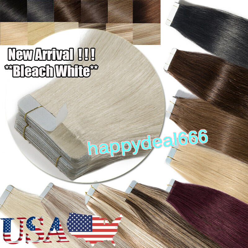 Adhesive Invisible Tape in Real Human Hair Extensions Skin Wefts Remy Hair Style