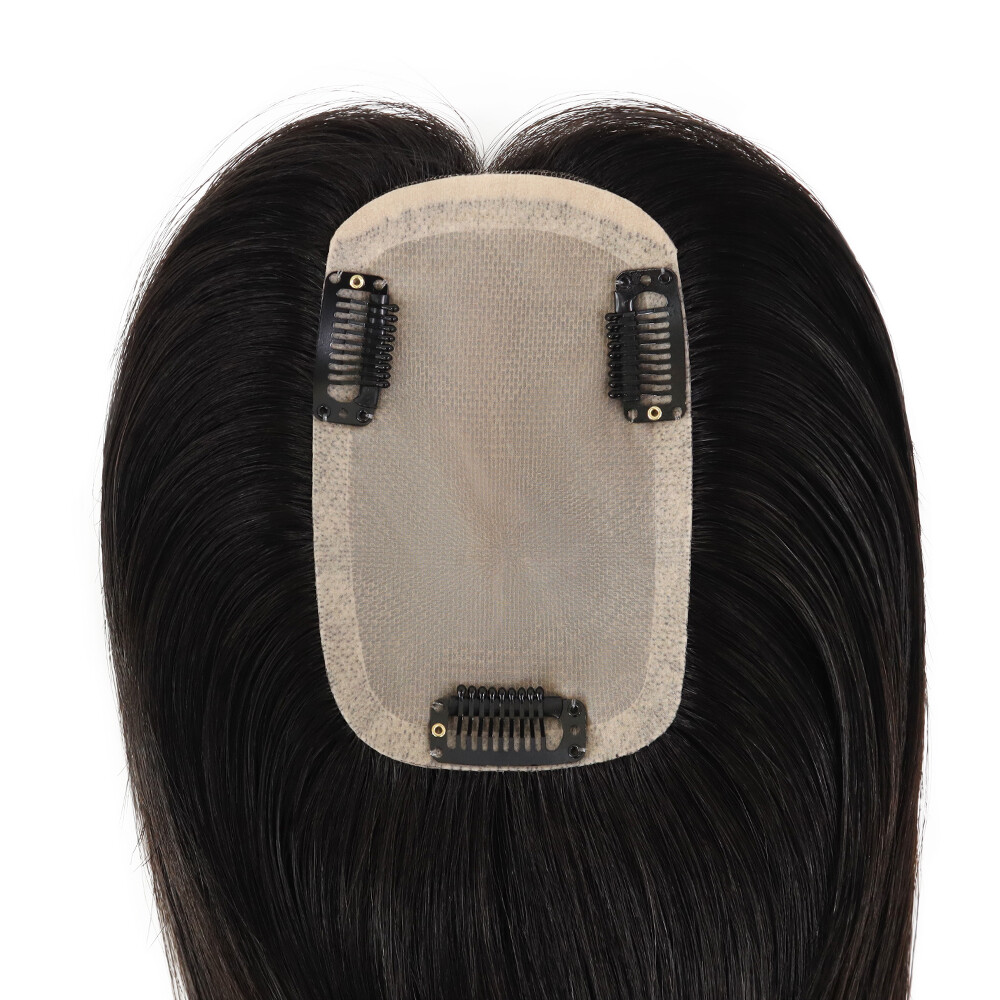 Women Topper Silk Top Human Cuticle Remy Hair Natural Black Hair Top Pieces SP82