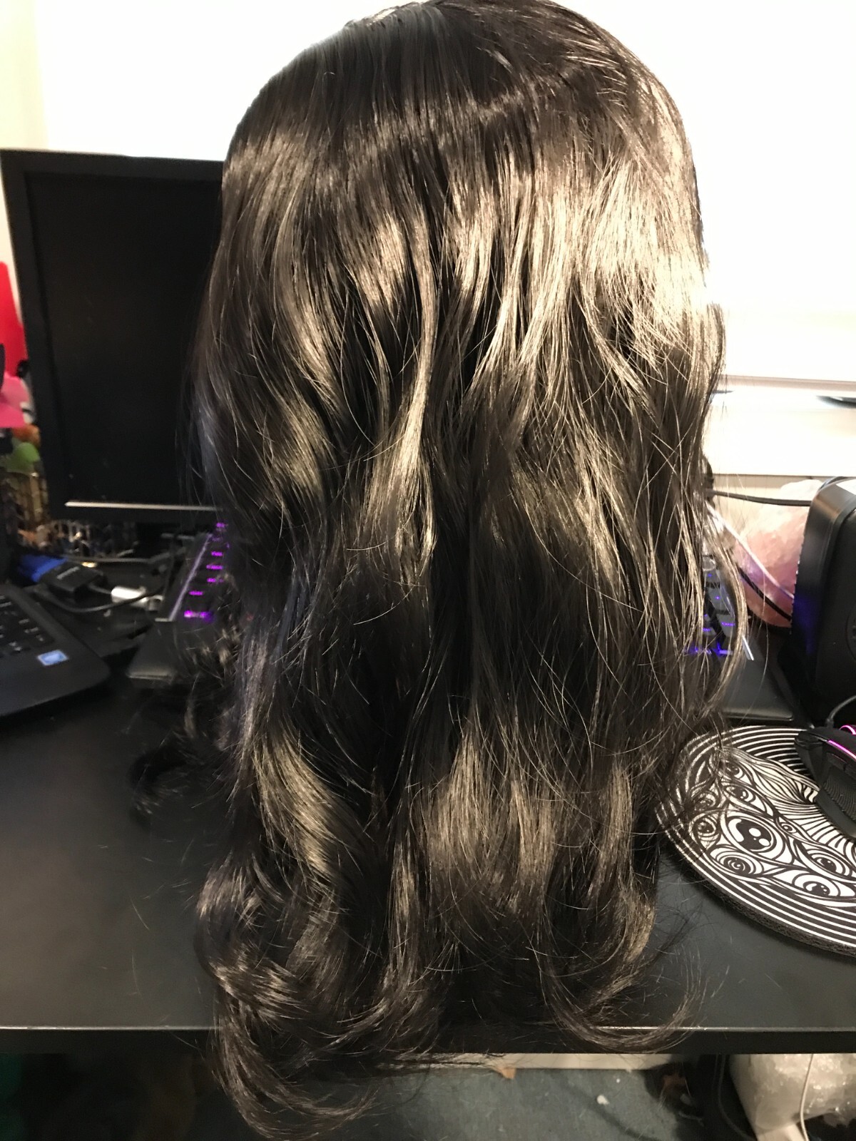 Long Women Curly Wavy Wig Hair Cosplay Casual Wig Black