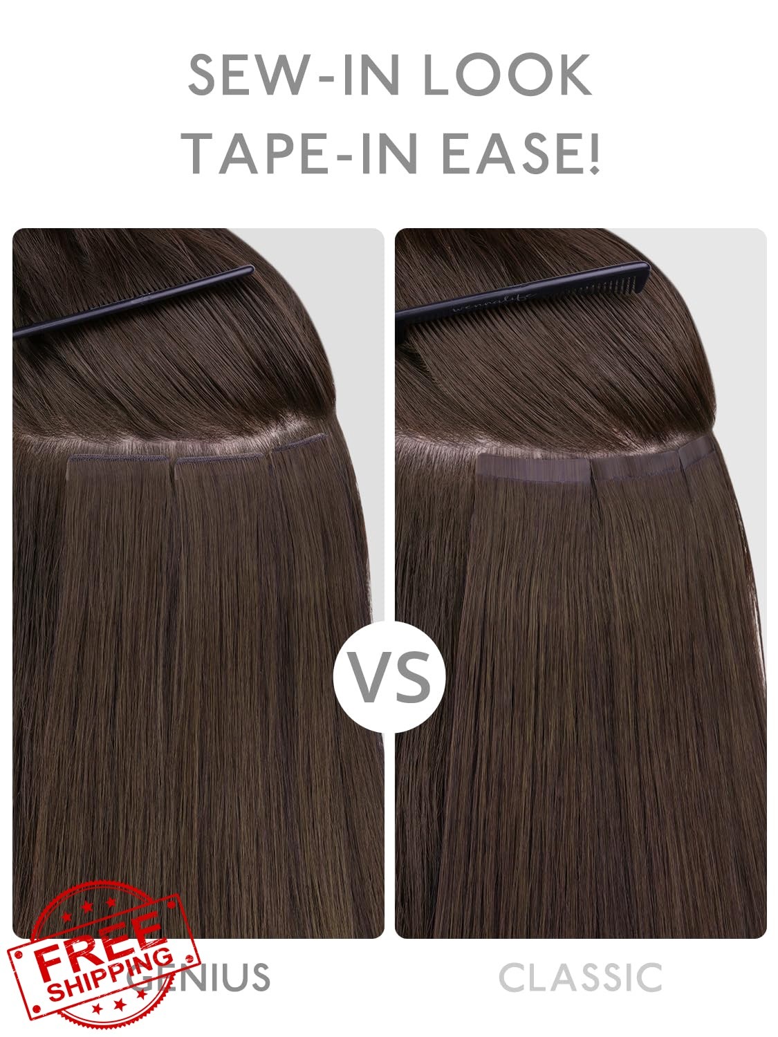 Wennalife 14 Inch #2A Light Dark Brown Tape Ins