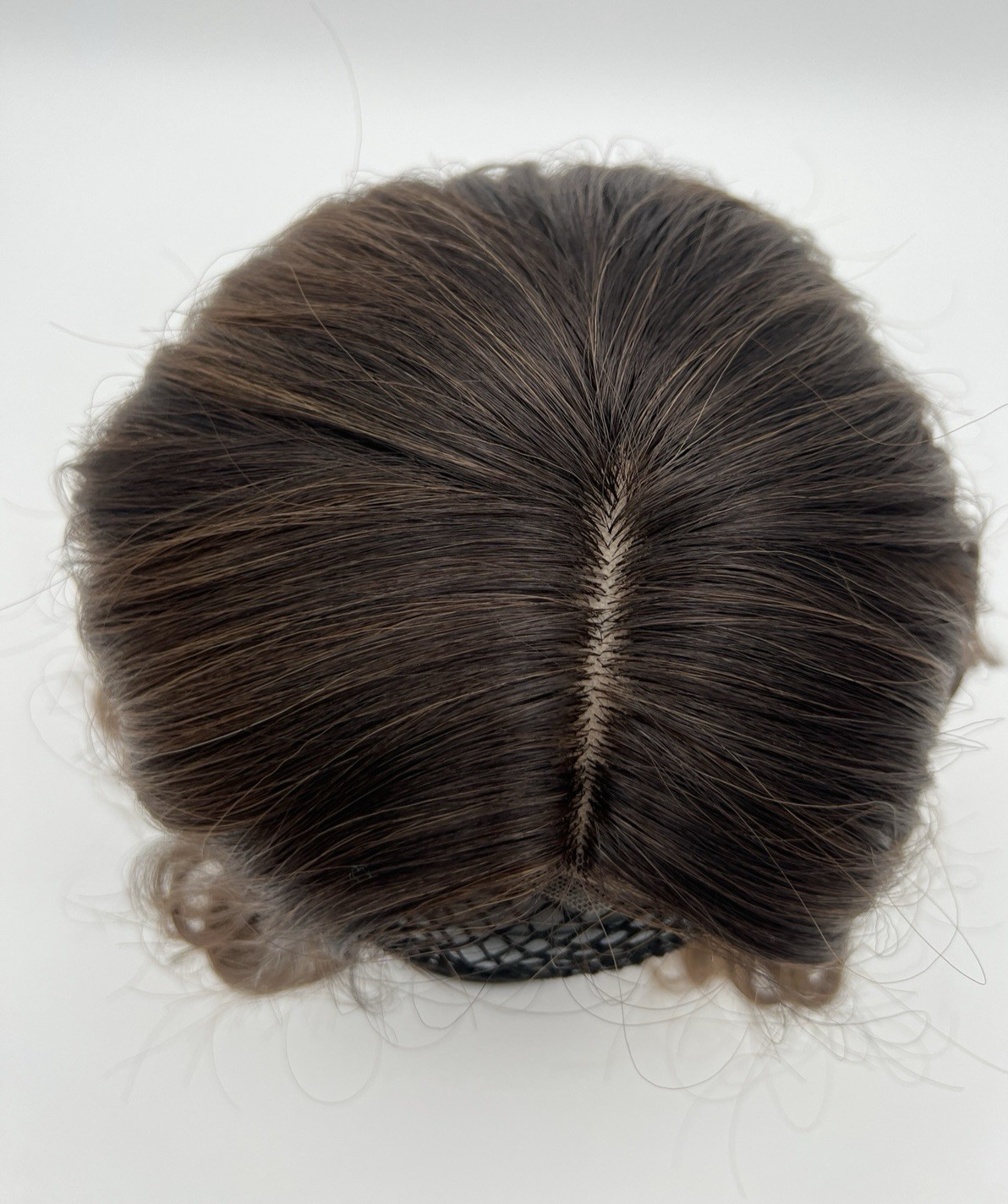 Brown Dark Roots Short Wavy 10in Women Premium Hair Topper