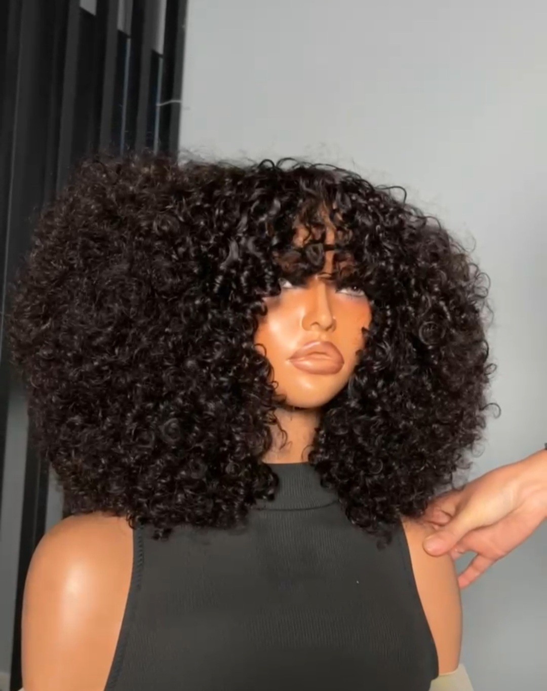 100% Vietnamese Human Hair, SDD Pixie Curls with Bangs. 200% Density.