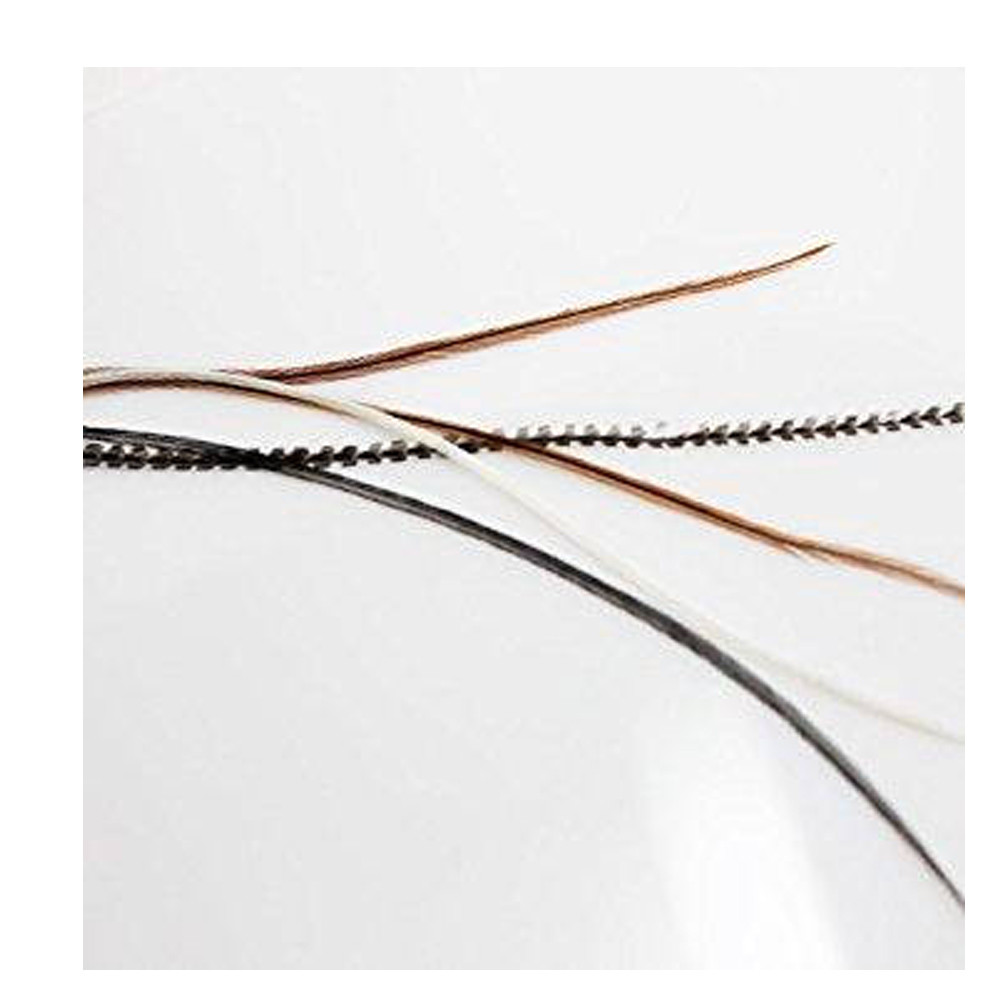 7-12 Inch Beautiful Black,Beige,Grizzly 100% Real Hair 5 Feather Extensions bond