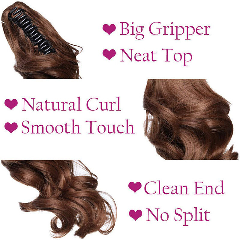 Claw Clip in Ponytail Extension Long Curly Wavy Pony Tail Jaw Hair Extensions US
