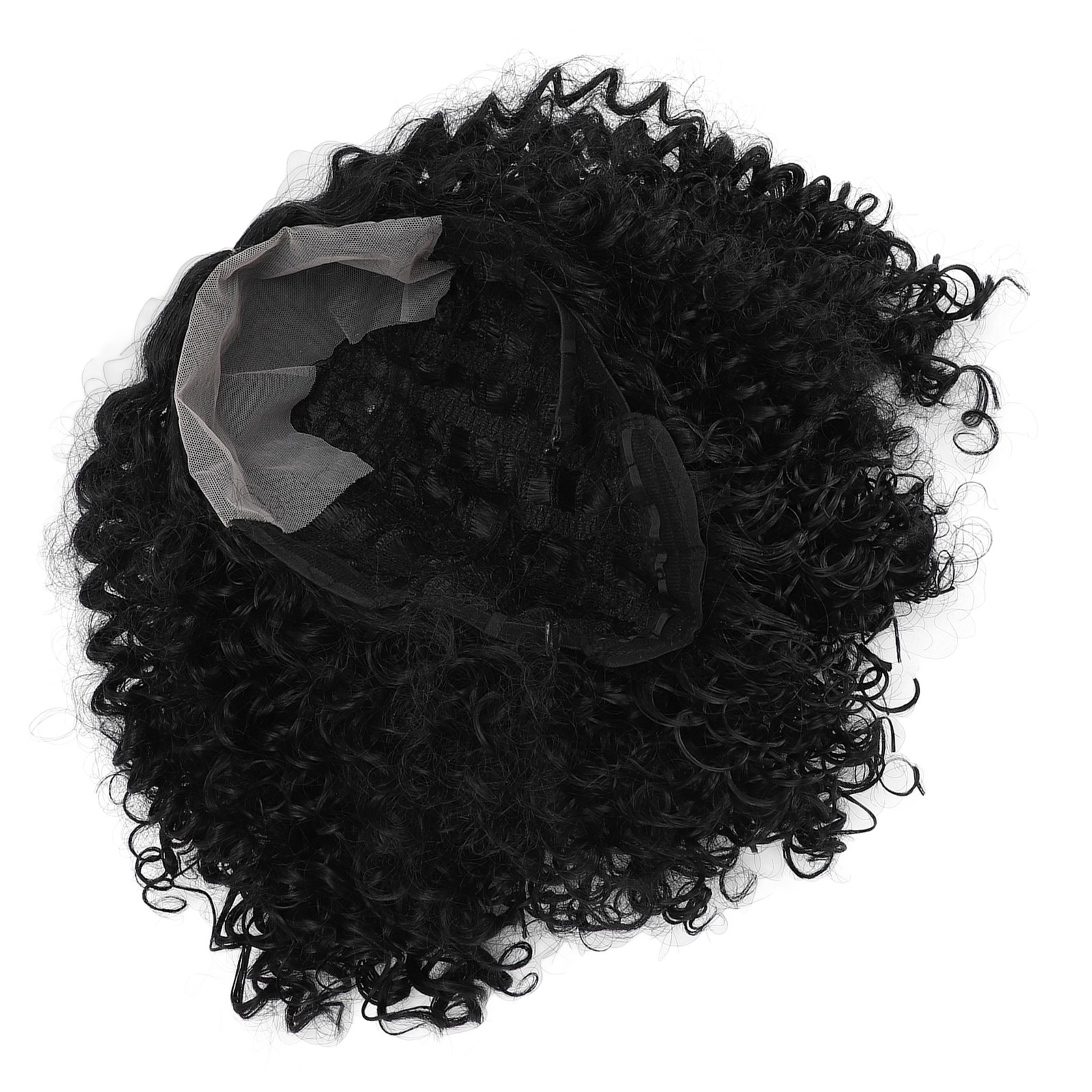 14in Short Curly Deep Wave Wig Middle Part Glueless Adjustable Size Women