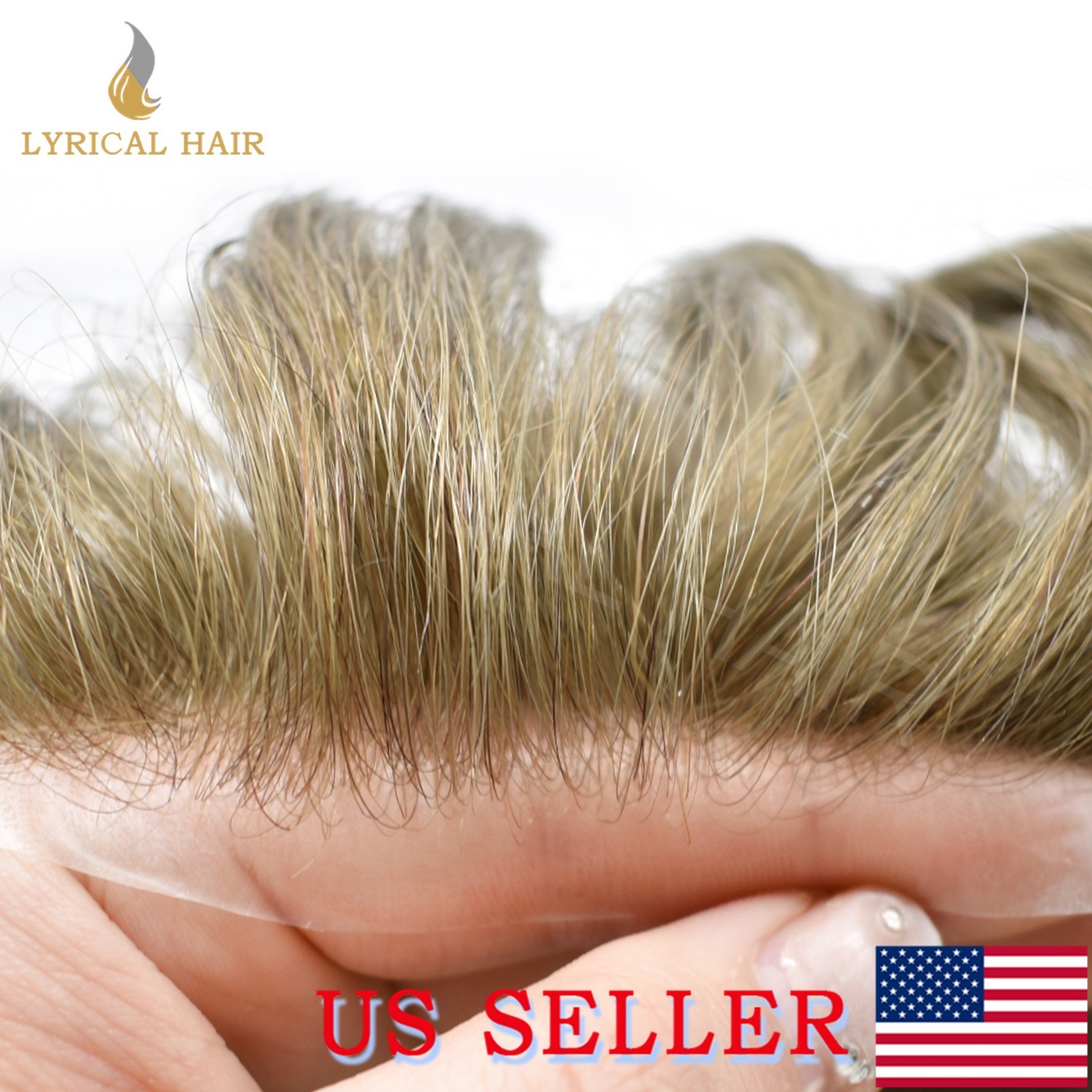 Lyrical Hair Mens Toupee Hairpiece Pro-Grade Thin Skin Human Hair System PU Wig