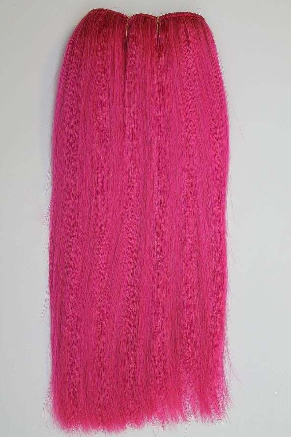 coarse mohair weft dark pink hair extensions straight 10″x84″ 90-100g 26265 fp