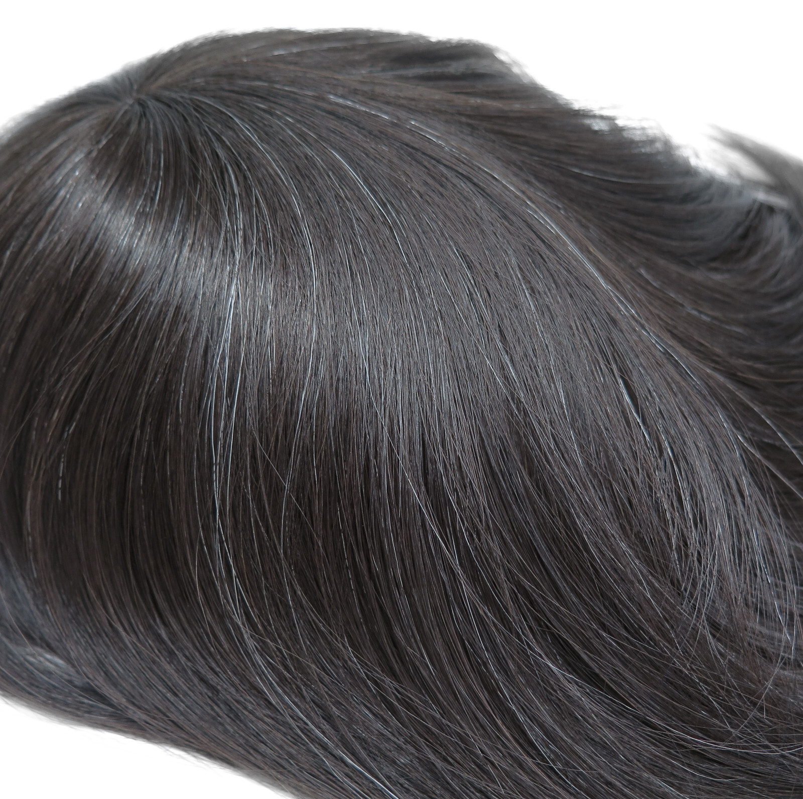 Real European Hair Replacement Toupee Injection Skin Virgin Grey Hair Hairpiece