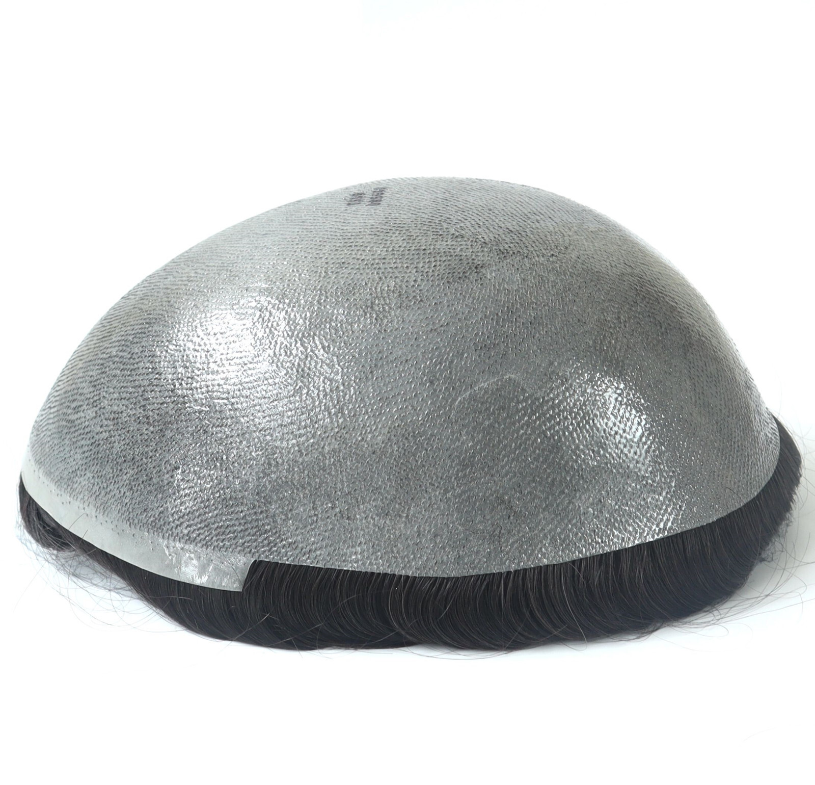 Mens Toupee Thin Skin Human Hair Replacement System Knotted Base Hair Pieces