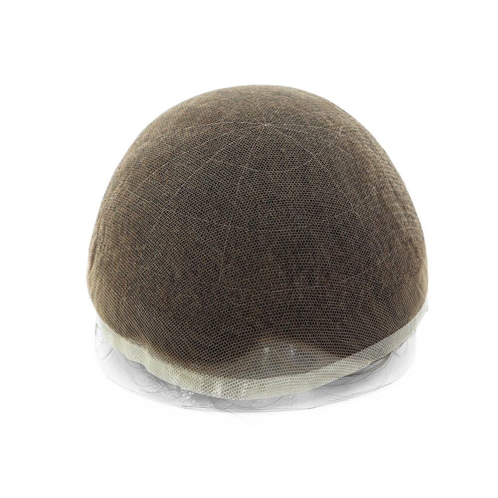 Mens Hair Toupee System Full French Lace Human Hair Medium Density Light Brown#7
