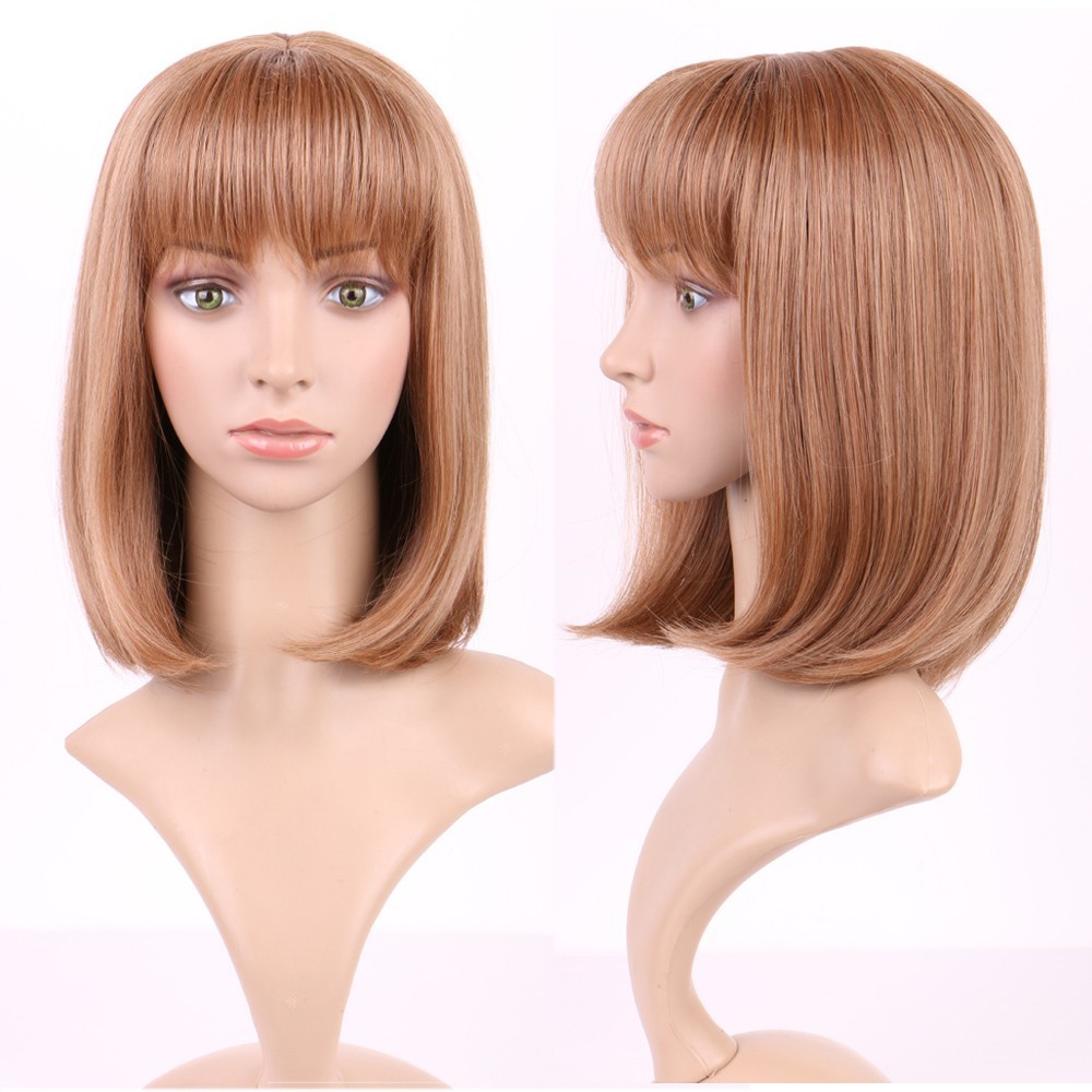 Modern Ladies Long Curly Straight Layer Full Wig Fashion Blonde Brown Hair Wigs
