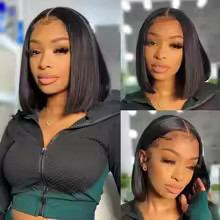 16inch 13×4 HD Lace Frontal Straight Human Hair Wig 250% density
