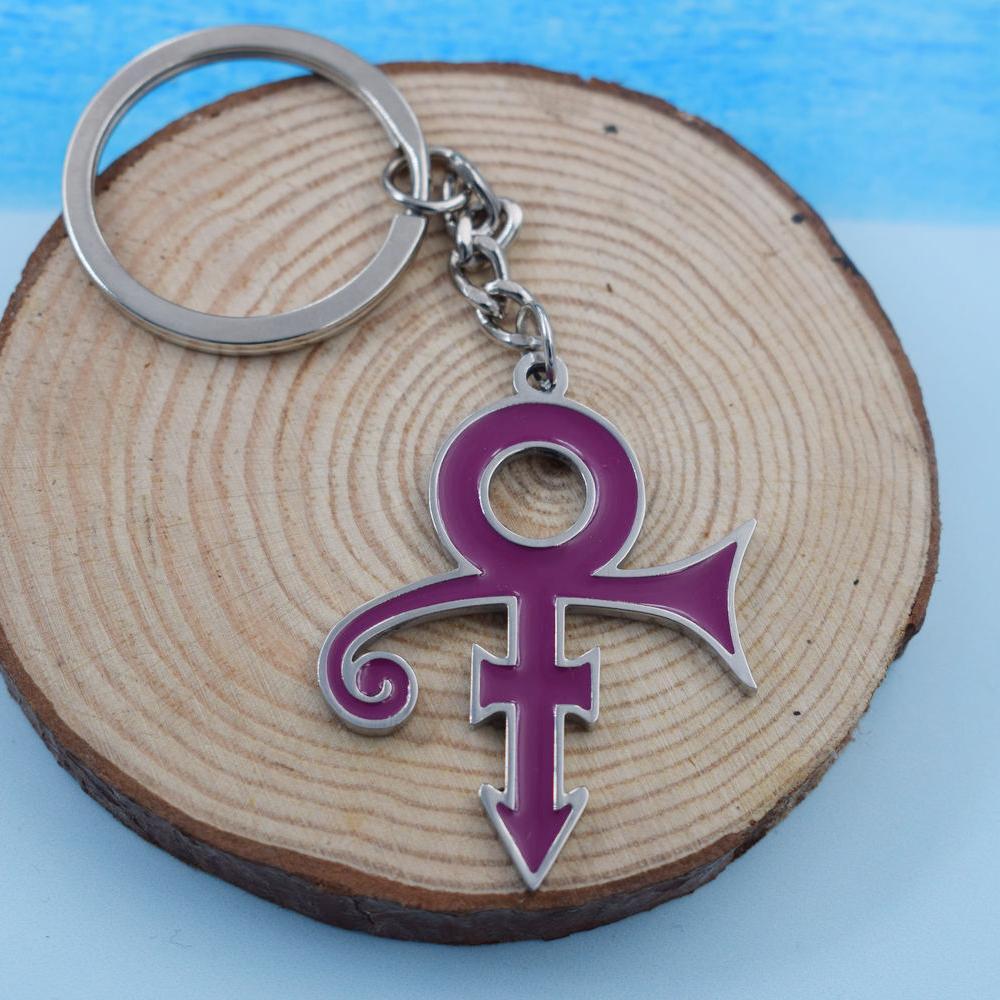 Sanlan 1pcs New Style Fashion Style Glowing Purple Prince Symbol Keychain Purple