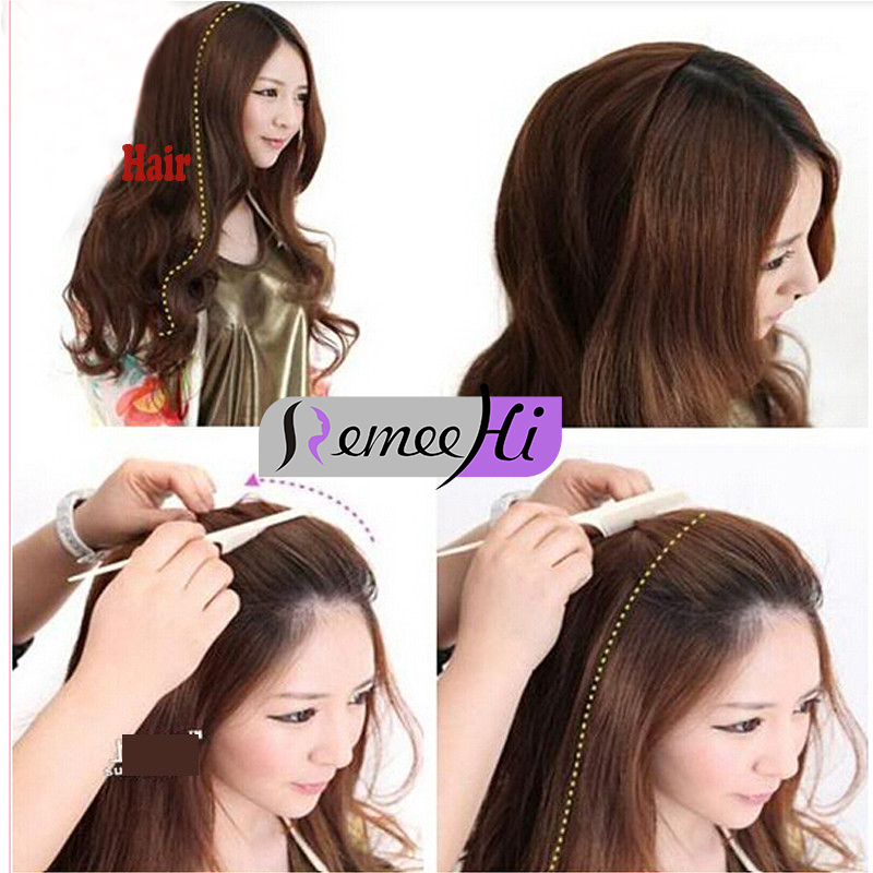 3/4 Half wigs 100% remy human hair half wig body wave hair weft cap