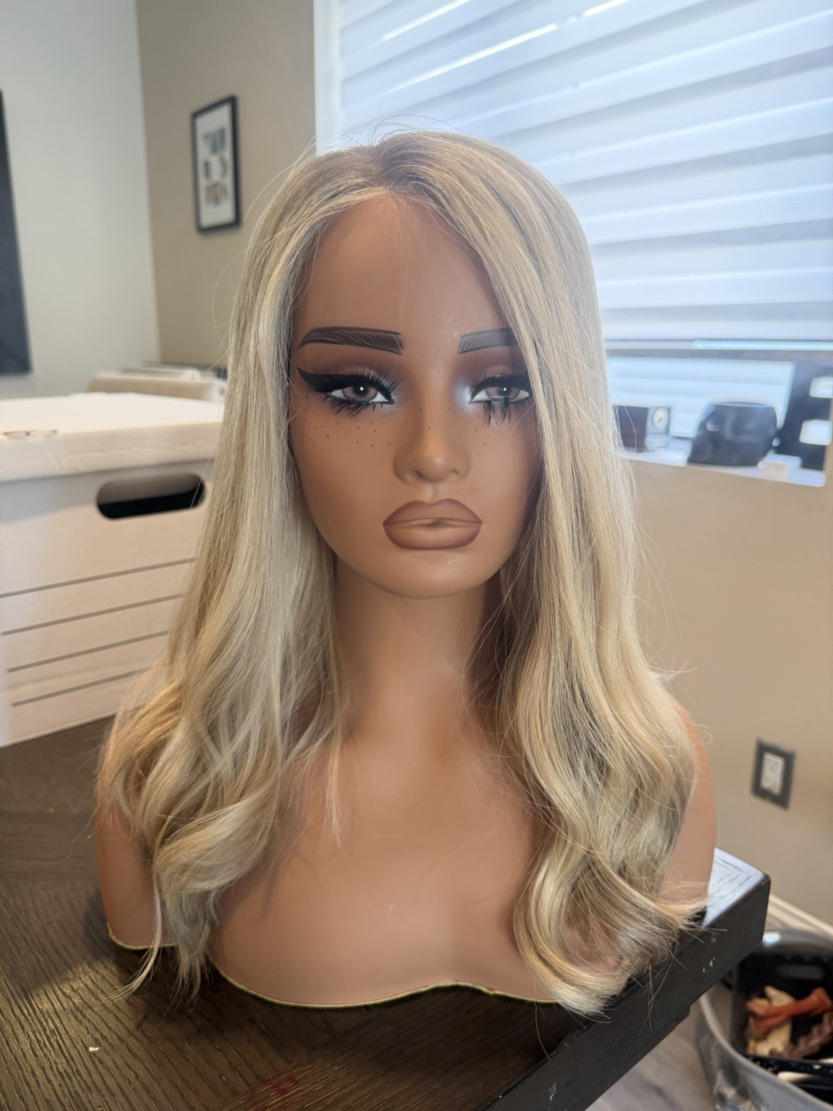 European Texture human hair wig Pre Owned Small Wig 18 Inches Lace Top