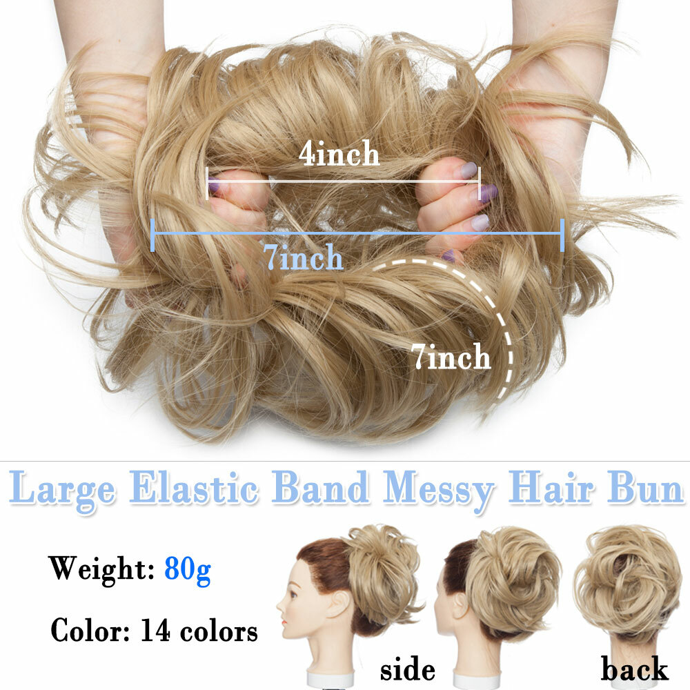 X-LARGE Thick Messy Bun Hair Piece Scrunchie Updo Hair Extension as Human BUN US