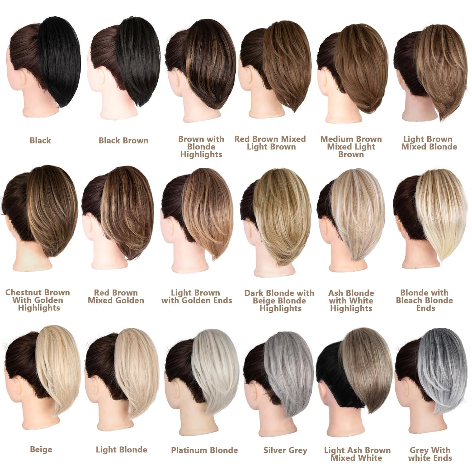 Clip on Ponytails for Women – 10 Inch Short Ponytail Extension, Straight Pony Ta
