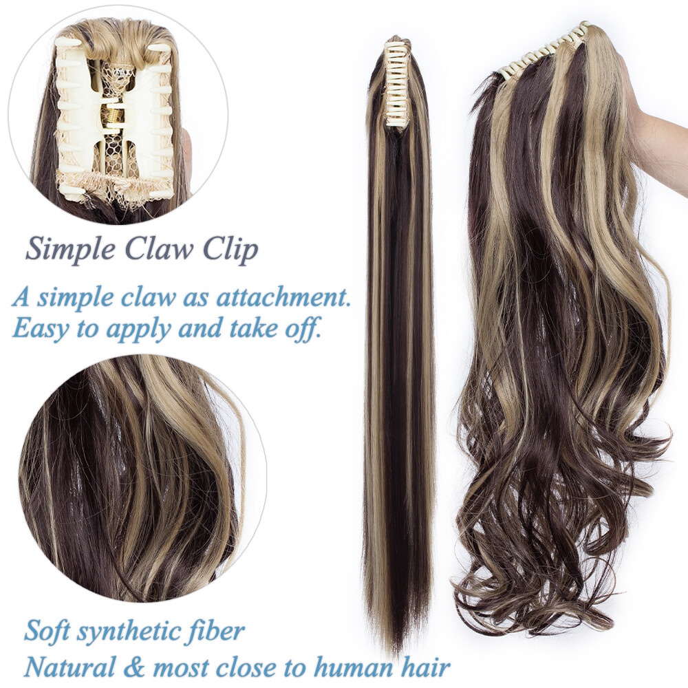 Long Thick Pony Tail Claw Clip in Hair Extensions Ponytail Hairpiece AS human US