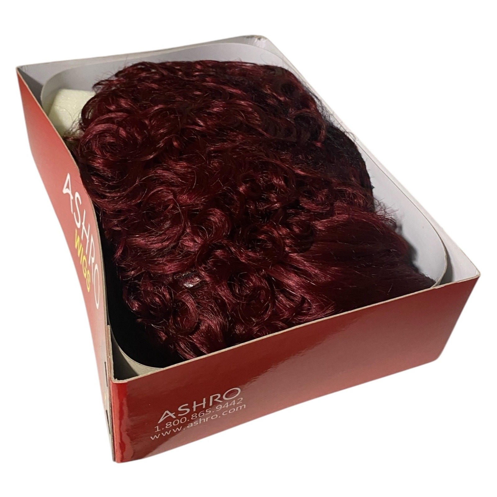 ASHRO Wig Curly Pixie Dk Burgundy Red Synthetic Hair for Women NWT A966W