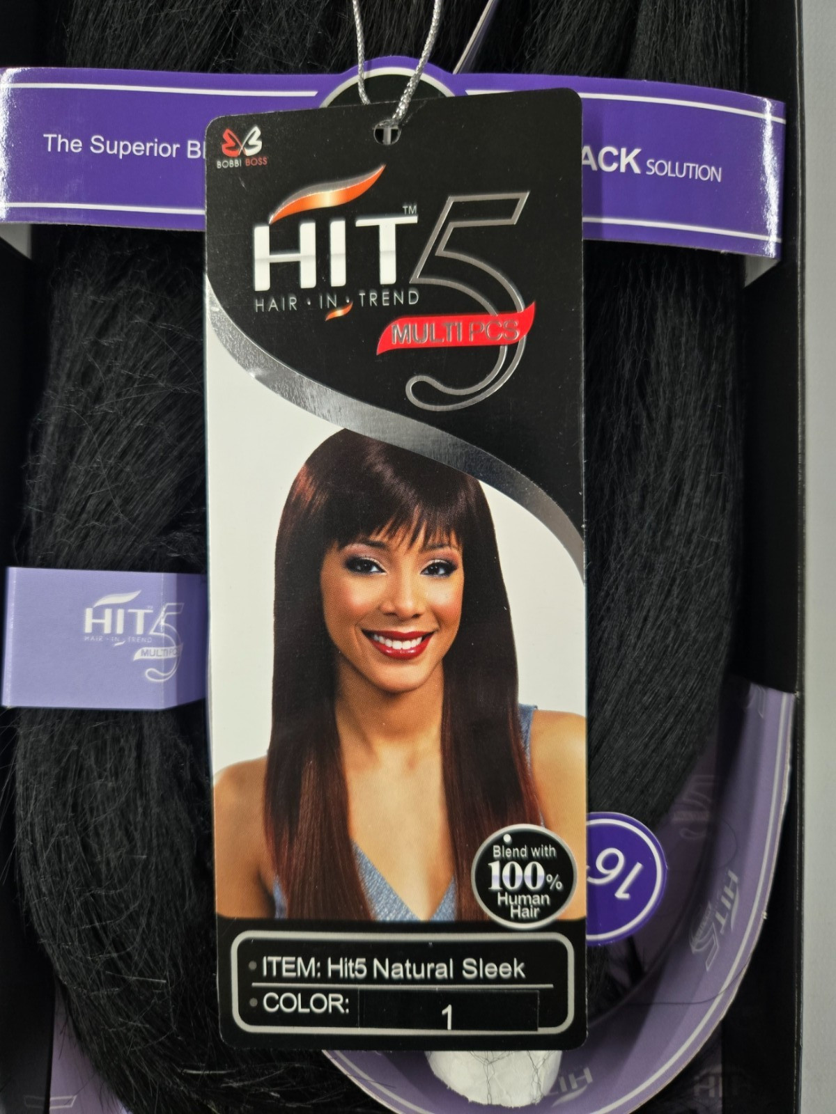 BOBBI BOSS HIT5 Multi pcs Synthetic & Human Hair Blend With Closure-Jet Black
