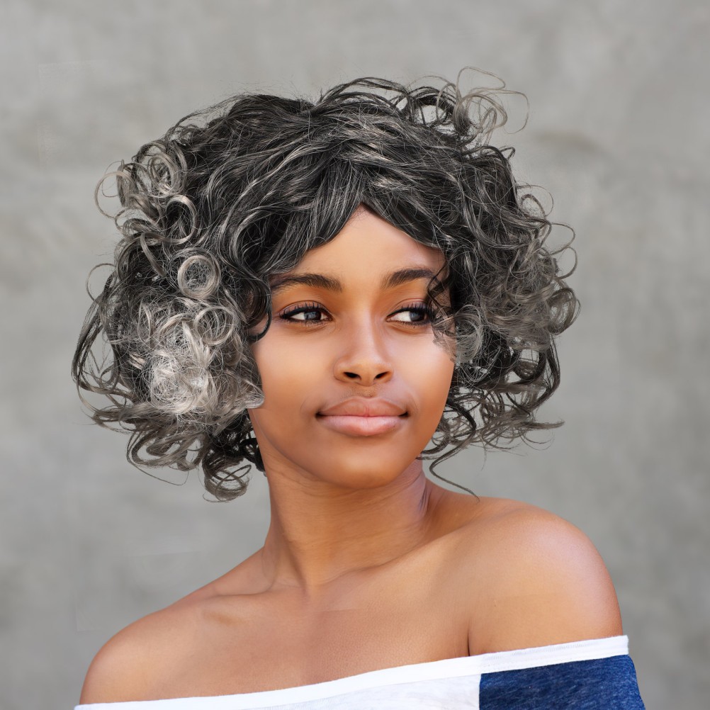 Synthetic High Temperature Fiber Wig Curly Shape Washable 1Pcs 11.8 Inch