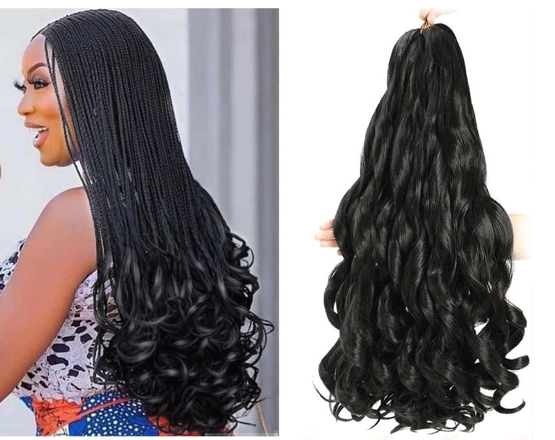 French Curling Braiding Hair 24in Loose Wavy Synthetic Extension 1pk – Weave