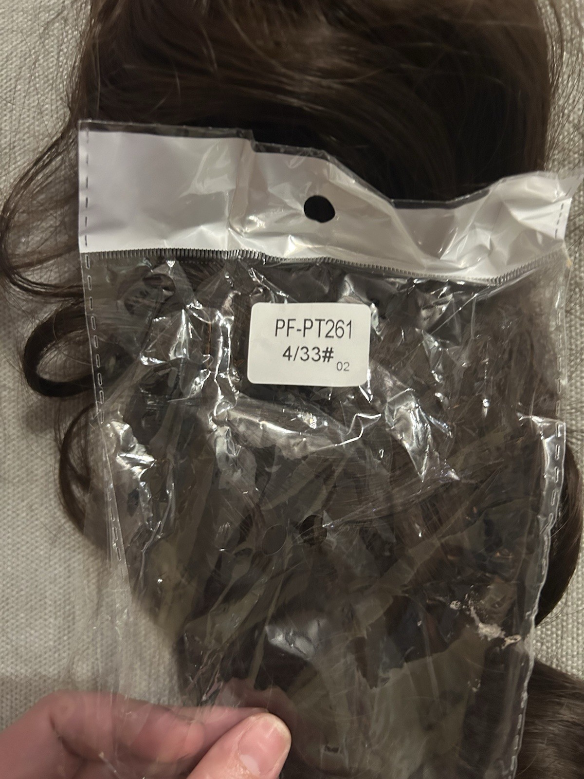 Dark Brown Curly Clip-In Hairpiece/Toupee, Classic Cap, Women, 18 in PF-PT261
