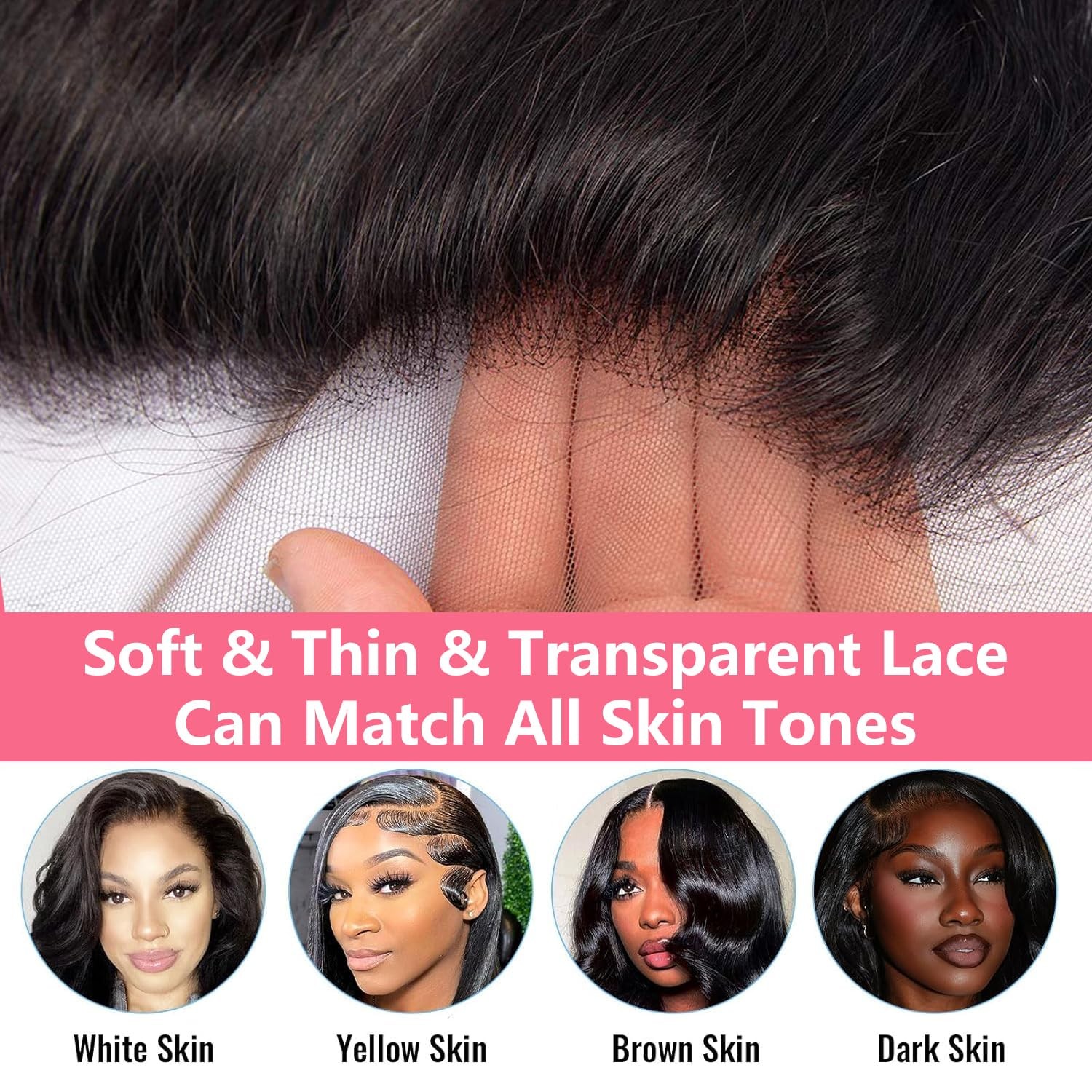 4×4 Lace Closure Human Hair Body Wave Transparent Lace Closure Free Part 100%…