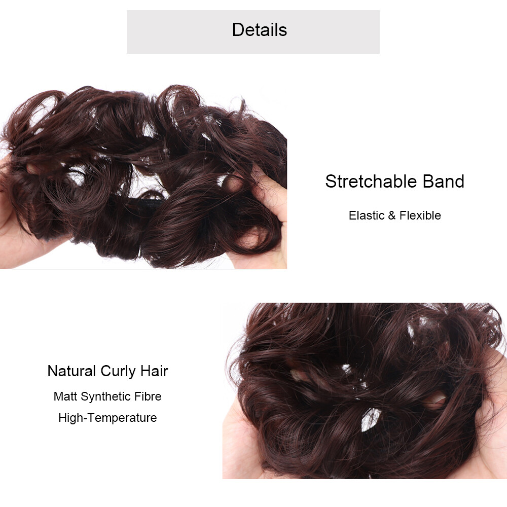 Messy Hair Scrunchies Tousled Updo Hairpiece Bun Ponytai Chignon for Women Girls