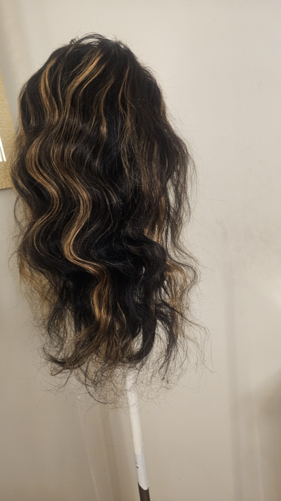 High Quality 24″ dark Brown With Ombre Highligh 100% Virgin Human Hair Lace Wig