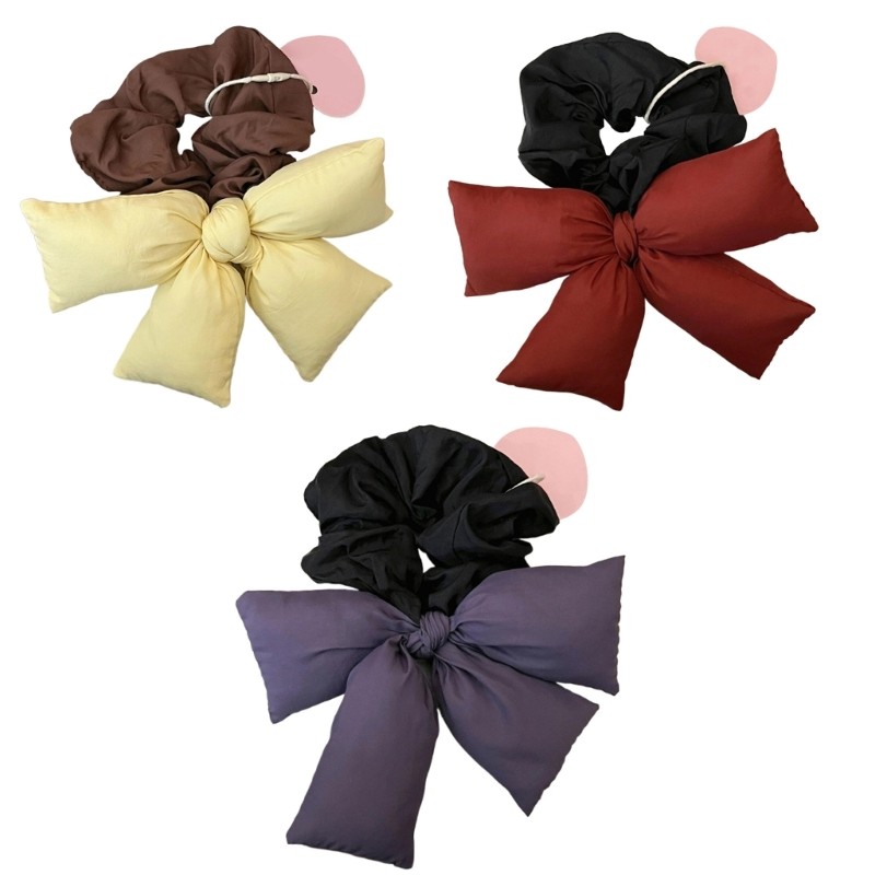 Hair Bun Scrunchy Headpiece Fabric Bowknot Hair Tie Lady Elegant Headdress