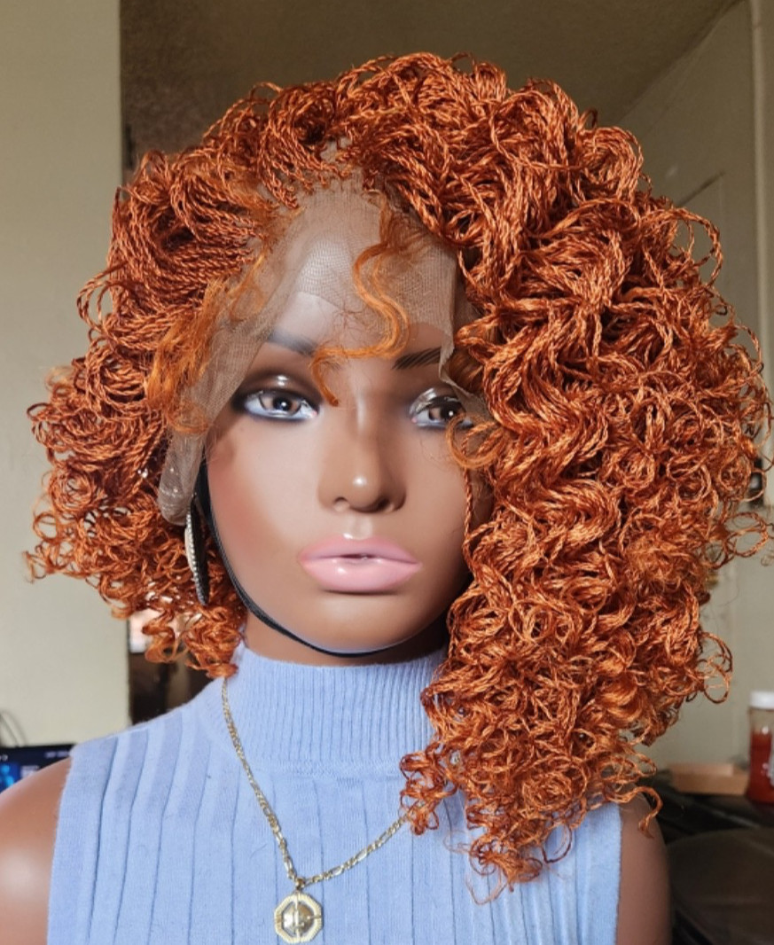 Handmade braided Senegalese twist curly wig