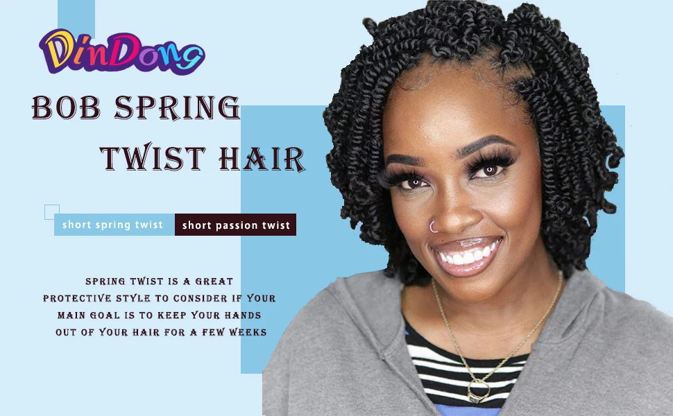 Passion Spring Twist Crochet Hair Pretwisted Pre Looped Braids Hair Extensions